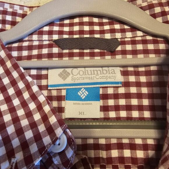 Columbia Sportswear Men’s Omni-Shade Long Sleeve Plaid Shirt Size XXL Red White - Picture 3 of 10